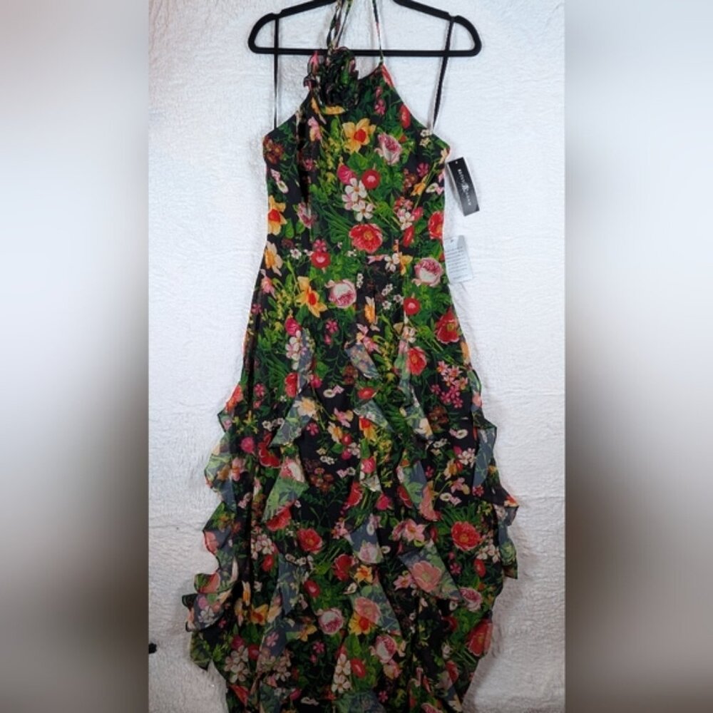 NWT Betsy And Adam Floral Halter Maxi Dress